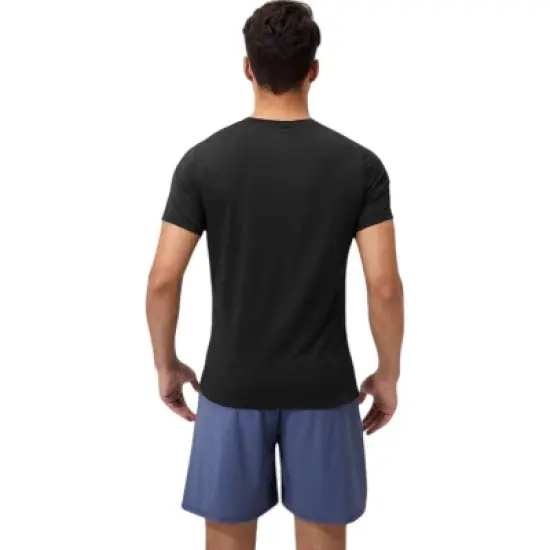 Anna-Kaci Active Men's Performance Crew Neck Athletic T-Shirt with Subtle Hex Pattern and Moisture-Wicking Fabric image {3}