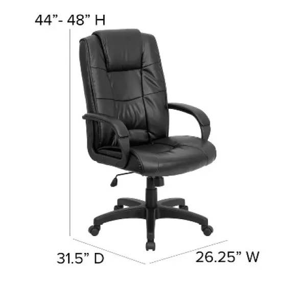 Emma and Oliver High Back Multi-Line Stitch Executive Swivel Office Chair with Arms image {3}