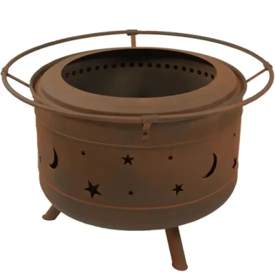 Sunnydaze Cosmic Outdoor Wood-Burning Steel Smokeless Fire Pit for the Backyard - Bronze - 30" image {7}