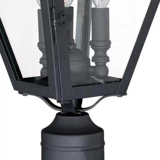 VAXCEL Nottingham 3L Black Outdoor Empire Post Light Clear Glass image {4}