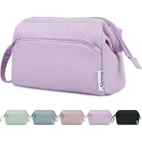 Narwey Makeup Bag Women Wide-open Make up Bag Travel Cosmetic Bag image {7}