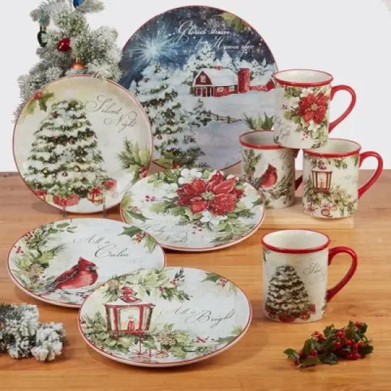 Set of 4 Silent Night Dining Dessert Plates - Certified International image {5}