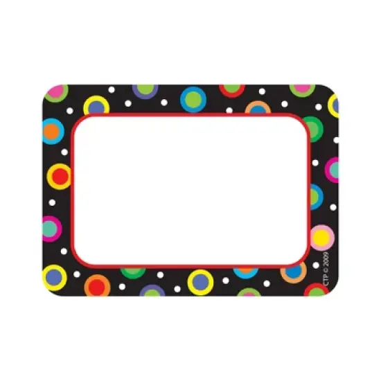 Creative Teaching Press Dots On Black Name Tag/Labels, 36 Per Pack, 6 Packs image {2}