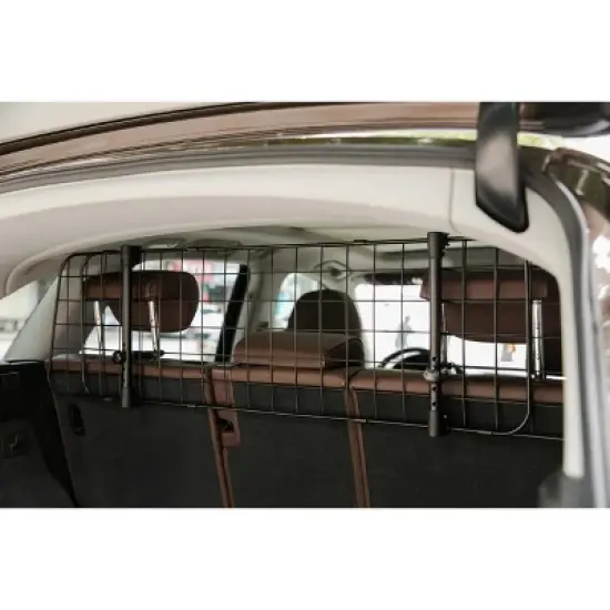 PawsMark Adjustable Pet Barrier Gate For SUV's, Cars Vans and Vehicles Safety Car Divider for Dogs Pets, Wire Mesh Universal Fit image {4}