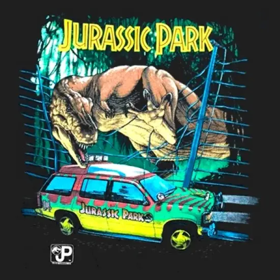 Men's Jurassic Park Car Chase Scene T-Shirt image {1}