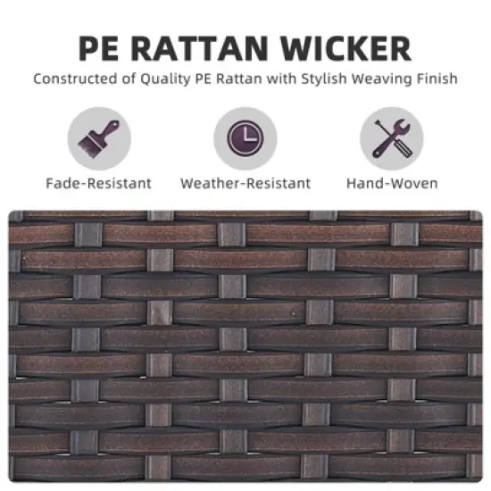 Buenhomino Patio Couch with High Back, 75" 3 Seats Outdoor Sofa, All Weather PE Wicker Couch with 4-inch Cushion for Porch, Backyard, Balcony, Deck image {6}