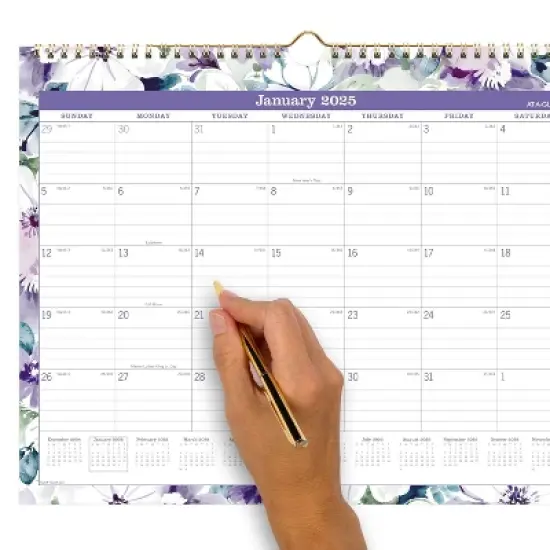 At-A-Glance 2025 Wall Calendar 11.875"x14.875" Floral: Twin-Wire Binding, Non-Toxic, Acid-Free Paper, Adult Stationery image {3}
