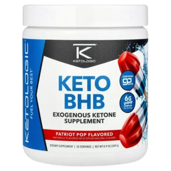 KetoLogic BHB Ketone Supplement (Patriot Pop, 30 Servings) - Suppresses Appetite, Increases Energy, Low Carb, Electrolytes, Beta-Hydroxybutyrate Salts image {4}