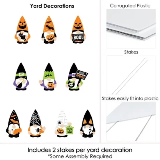 Big Dot of Happiness Halloween Gnomes - Gnome Lawn Decorations - Outdoor Spooky Fall Party Yard Decorations - 10 Piece image {5}