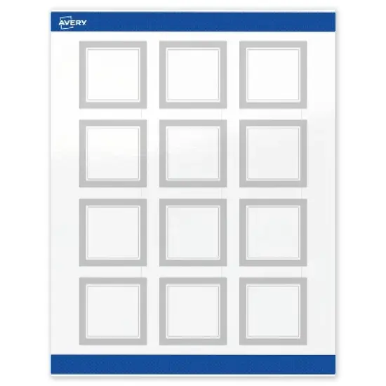 Avery Square Labels, Silver Border, 2" x 2", 120ct image {8}