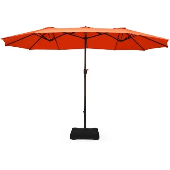 Tangkula 15Ft Outdoor Double-Sided Patio Umbrella with Base image {11}