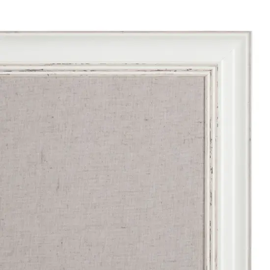 27" x 43" Macon Framed Linen Fabric Pinboard White - Kate & Laurel All Things Decor image {2}