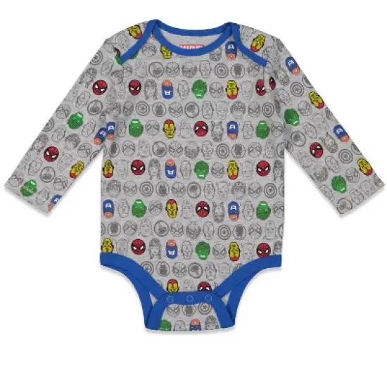 Marvel 5 Pack Cuddly Long Sleeve Bodysuits Multicolored  image {5}