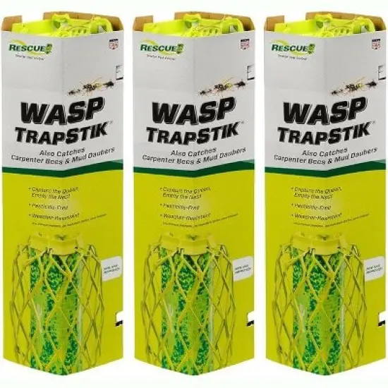 RESCUE! TrapStik for Wasps, Mud Daubers, Carpenter Bees - 3 Pack image {2}