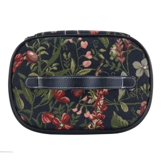 Signare USA Morning Garden Black Floral Toiletry Vanity Bag image {8}