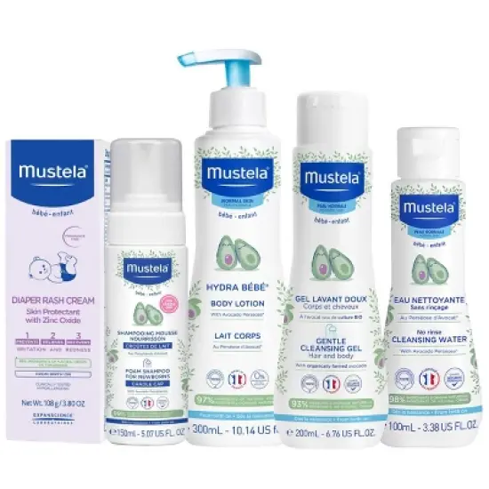 Mustela Newborn Arrival Baby Bath and Body Gift Set - 5ct image {2}