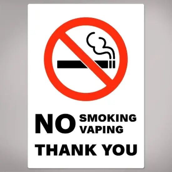 Avery No Smoking/Vaping Thank You Sign Label Stickers, Waterproof, UV Resistant, Preprinted, 5" x 3.5", 8 Stickers image {7}