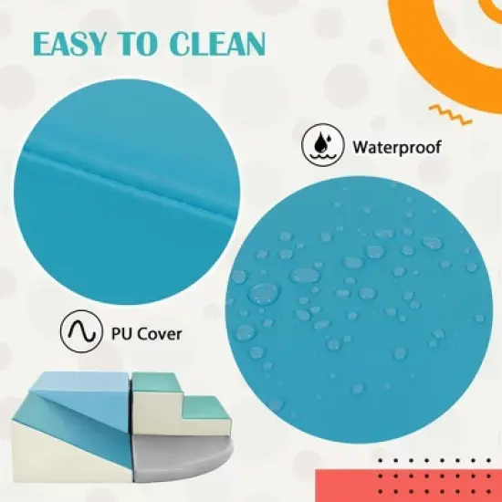 Toddler Playtime Corner Climber, Indoor Active Play Structure for Toddlers and Kids, Safe Soft Foam for Crawling and Sliding- Contemporary/Green image {8}