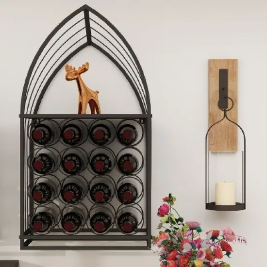 Gulches Boat Shaped Wine Rack Set,2 Sizes Metal Storage for Wines Spirits,Black Iron,Space Saving, Easy Assembly,Nautical Decor image {3}