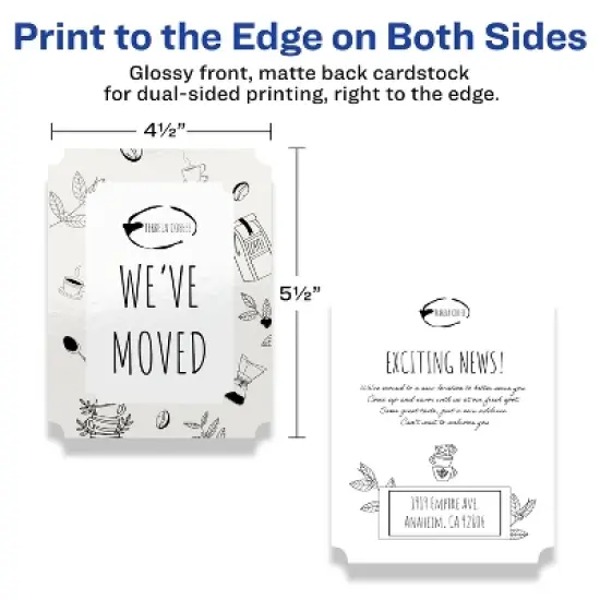 Avery Printable Scalloped Postcards, 4.25" x 5.5", Glossy White, 50ct image {5}