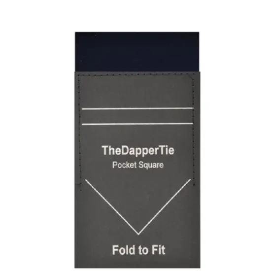 TheDapperTie - Men's Cotton Solid Color Rectangle Pre Folded Pocket Square on Card image {2}