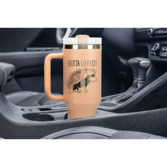 100 North Gotta Go Fast! Hedgehog Video Game Wrap-Around 40 Oz. Stainless Steel Water Bottle Coffee Mug, Spill & Leak Resistant, Travel Tumbler with image {4}