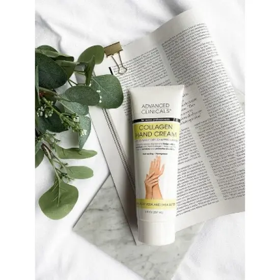 Advanced Clinicals Collagen Hand Cream. Skin Care Moisturizer Lotion For Dry, Cracked Skin. 8 Fl Oz image {4}