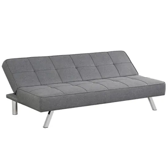 Costway Convertible Futon Sofa Bed Adjustable Sleeper with Stainless Steel Legs image {9}