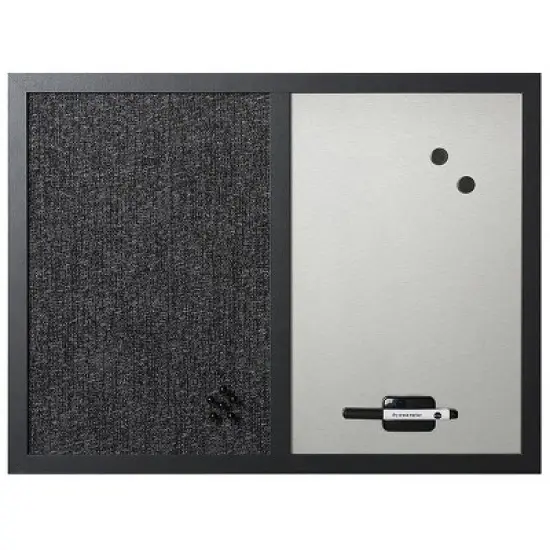 MasterVision - Dry-Erase Combination Board - Felt Surface - Medium Density Fiber (MDF) Frame - Black - 18 in. x 24 in. - 1 Each image {1}