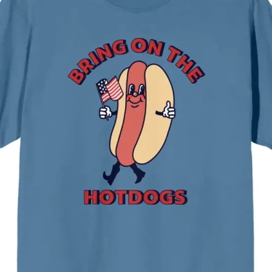 Americana Bring On The Hot Dogs Crew Neck Short Sleeve Blue Fog Men's T-shirt image {1}