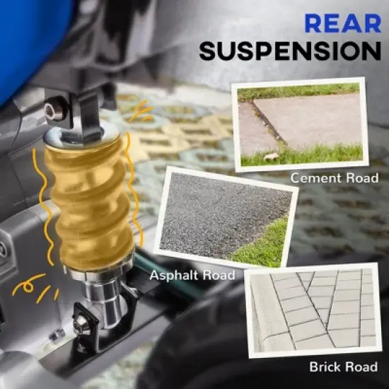 Qaba Kids Motorcycle with Twist Grip Throttle, 12V Electric Motorcycle with Training Wheels, Rear Suspension, Music for Aged 3-6 Years image {4}