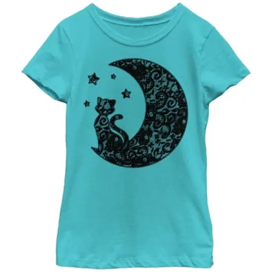 Girl's Lost Gods The Cat in the Moon Lace Print T-Shirt image {2}