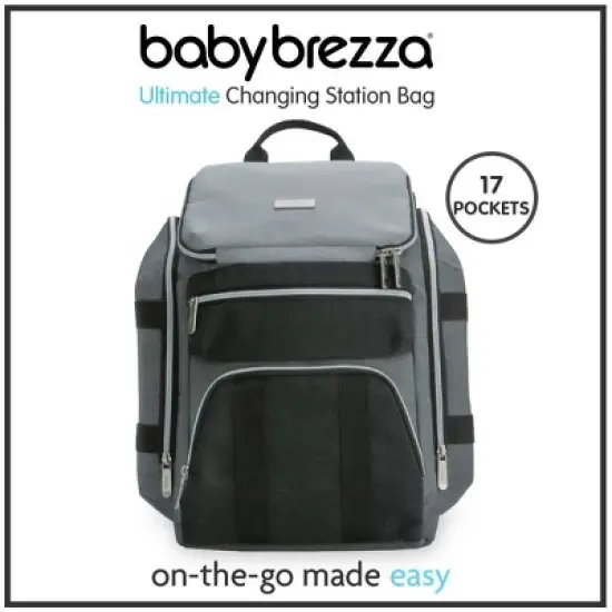Baby Brezza Changing Station Diaper Bag - Gray image {1}