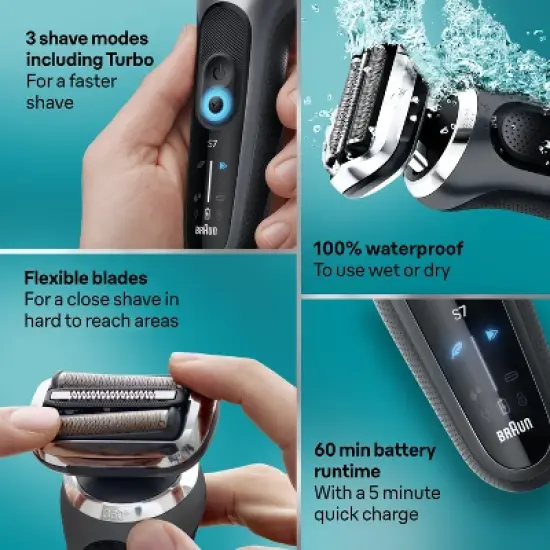 Braun Series 7-7120s Rechargeable Wet & Dry Electric Shaver image {8}