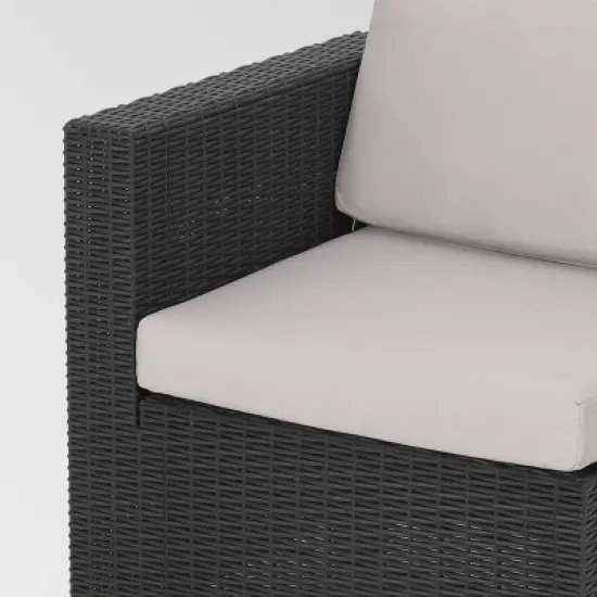 Waverly 5pc Faux Wicker Sectional Set Dark Gray/Gray - Christopher Knight Home image {2}