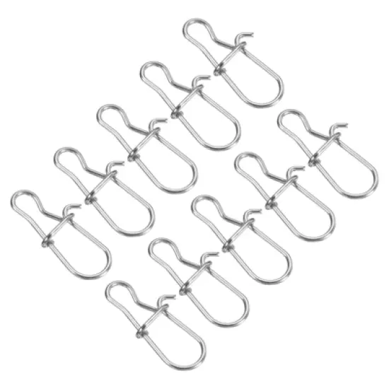 Unique Bargains Stainless Steel Quick Lock Design Connector Fishing Snaps 200 Pcs image {6}