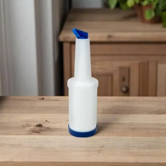 Slickblue Pour & Store 32oz Bottles, Mixing, Pouring & Storing, 13" Tall, Ideal for Juices & Cocktails, Orange/Blue image {1}