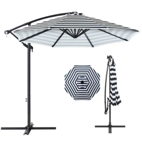 Best Choice Products 10ft Offset Hanging Outdoor Market Patio Umbrella w/ Easy Tilt Adjustment image {13}