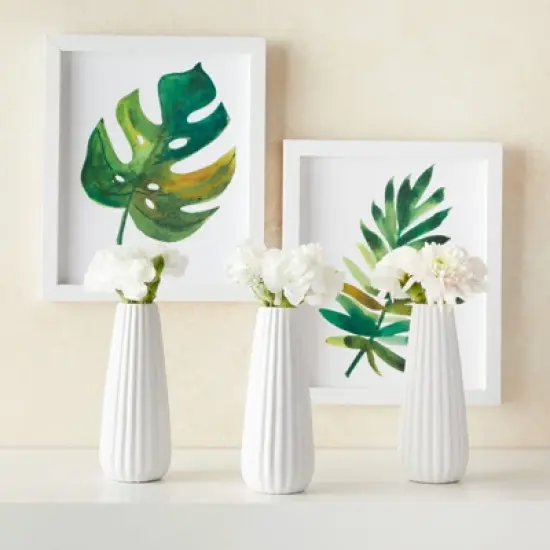 Juvale Set of 6 White Ceramic Bud Vases for Flowers, Centerpieces, Home Decor, 1 x 6 In image {3}