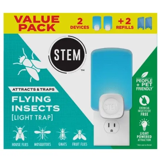 STEM Flying Insect Light Fly Trap Starter Kit - 2 Light Traps + 2 Cartridges image {10}