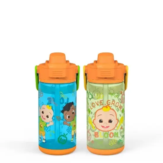 Zak Designs 2pc 16oz Antimicrobial Beacon Bottles with Straw image {14}
