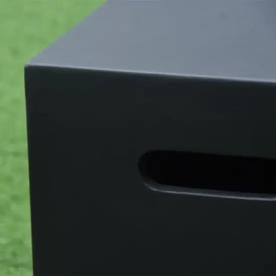 Elementi 15.7" Propane Tank Cover Concrete Hideaway Table for 20 lb Tank &ndash; Black image {6}