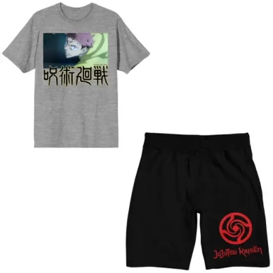 Jujutsu Kaisen Yuji Itadori Men's Short Sleeve Short & Sleep Shorts Set image {5}