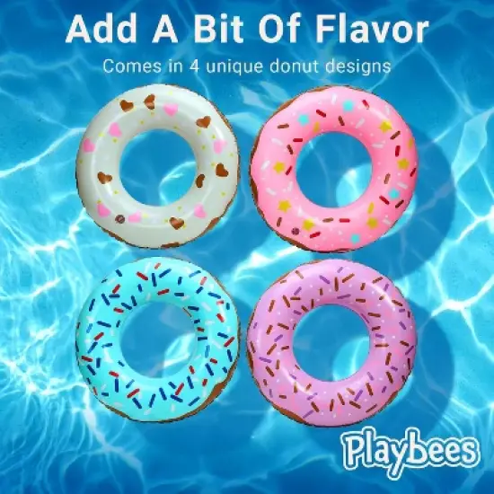 Playbees Donut Pool Float with Colorful Sprinkles - 4PK image {7}