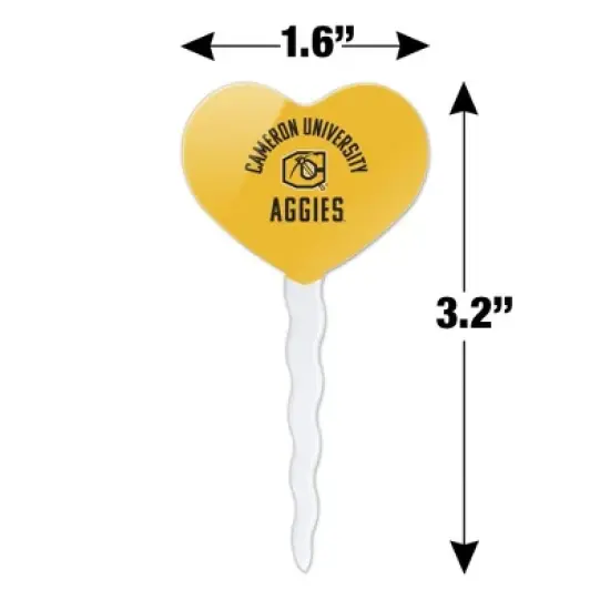 Cameron University Aggies Logo Heart Love Cupcake Picks Toppers Decoration Set of 6 image {5}