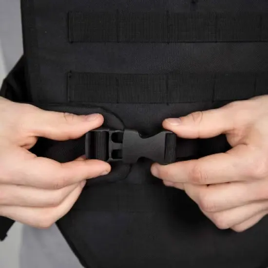 JumpOff Jo - Military-Inspired Baby Carrier for Men, Soft Front Pack for Dads with Tactical MOLLE / PALS Compatibility, Black image {6}