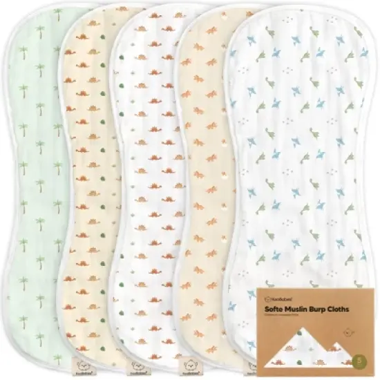 KeaBabies 5pk Organic Softe Muslin Burp Cloths for Baby Girls and Boys, Large Absorbent Burping Cloths for Babies, Baby Burp Clothes image {18}