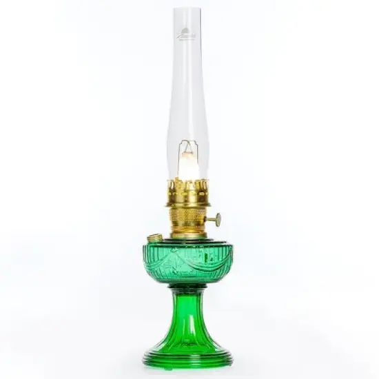 Aladdin Lincoln Drape Oil Lamp - Traditional Classic Indoor Oil or Kerosene Fuel Lamp, Bright White Light, Glass with Brass Trim image {9}