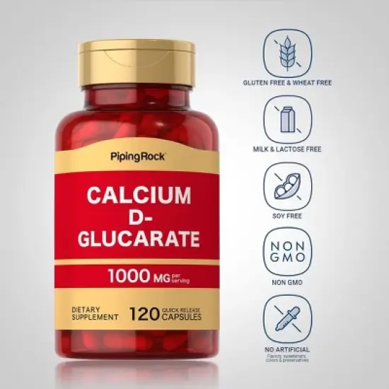 Piping Rock Calcium Supplement | Calcium D-Glucarate 1000mg | 120 Capsules image {3}