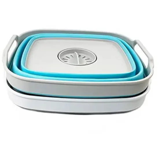 SAMMART 7.5L (2 Gallons) Collapsible Dishpan with Draining Plug image {2}